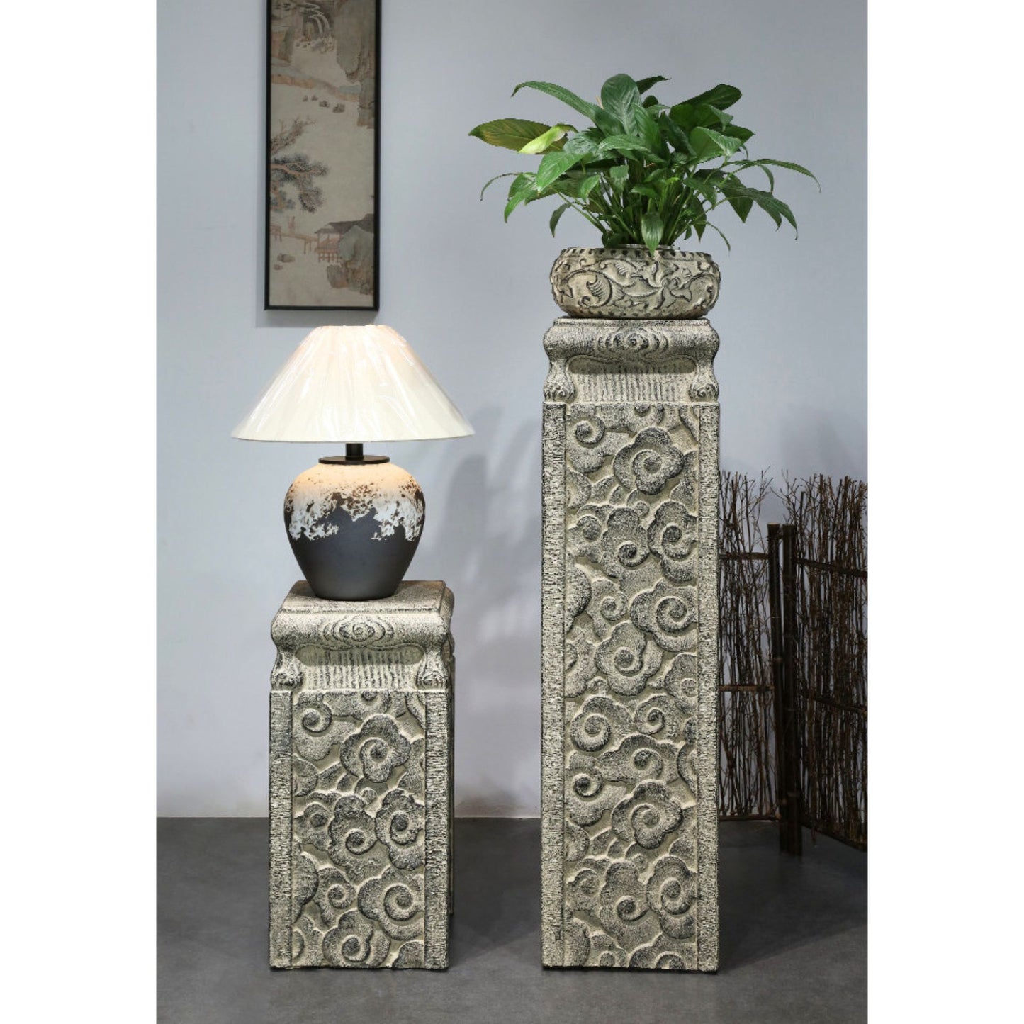 Outdoor Garden Pedestal Stand with Cloud Pattern SKU 10030