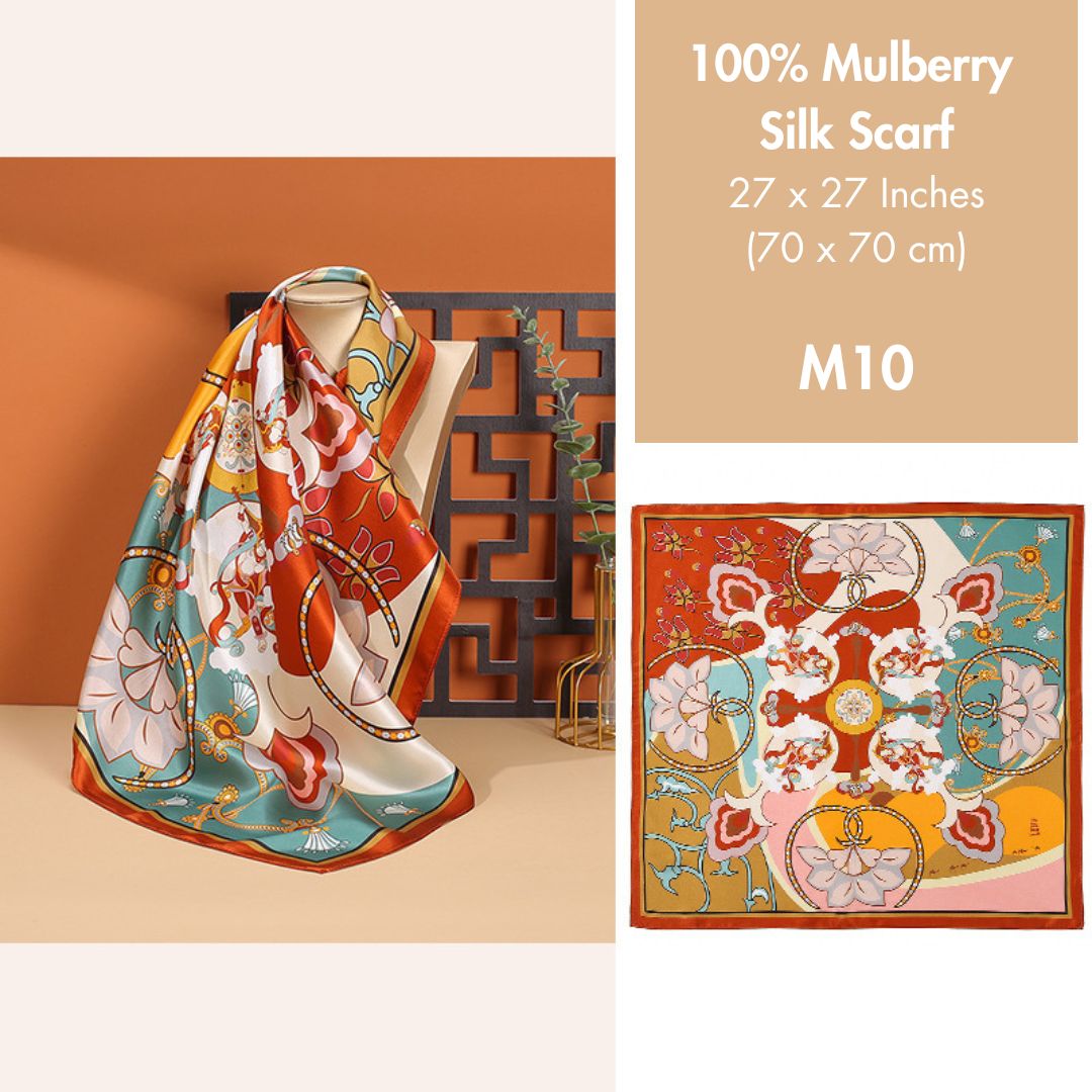 100% Mulberry Silk Scarf 27 x 27 Inches 88003