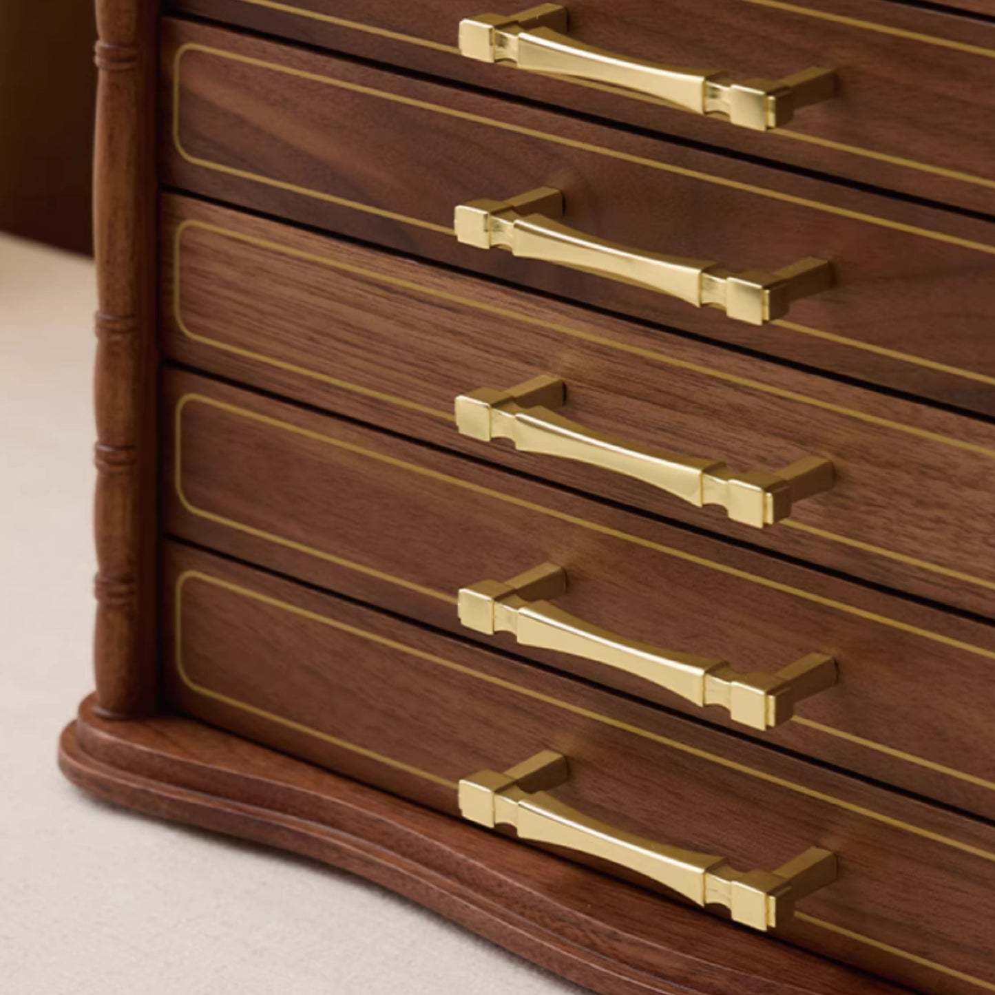 Large Solid Walnut Jewelry Box with Drawers SKU 21179