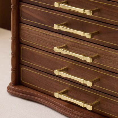 Large Solid Walnut Jewelry Box with Drawers SKU 21179