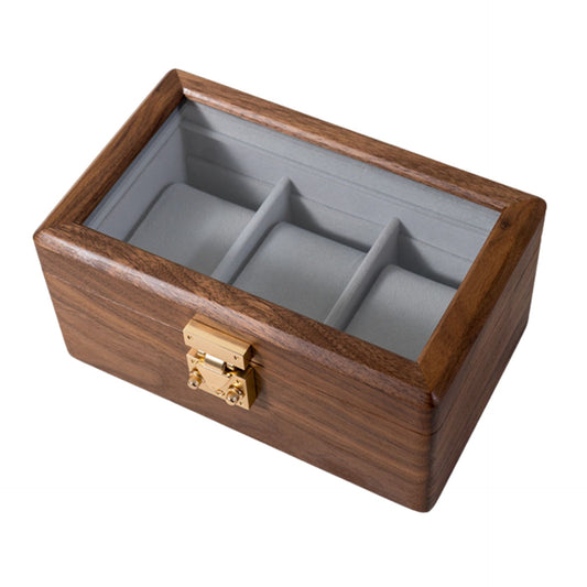 Solid Walnut Wooden Watch Box with Clasp SKU 22014