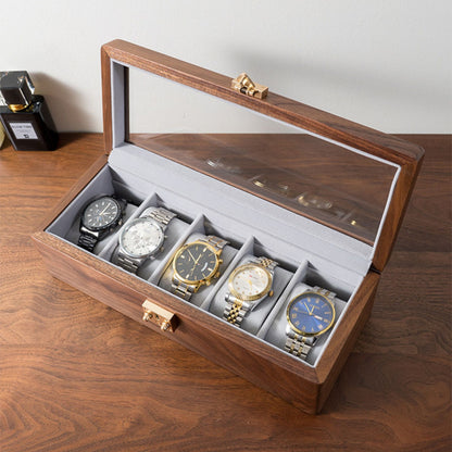 Solid Walnut Wooden Watch Box with Clasp SKU 22014