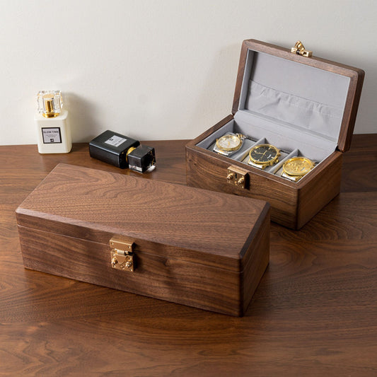 Solid Walnut Wooden Watch Box with Clasp SKU 22014