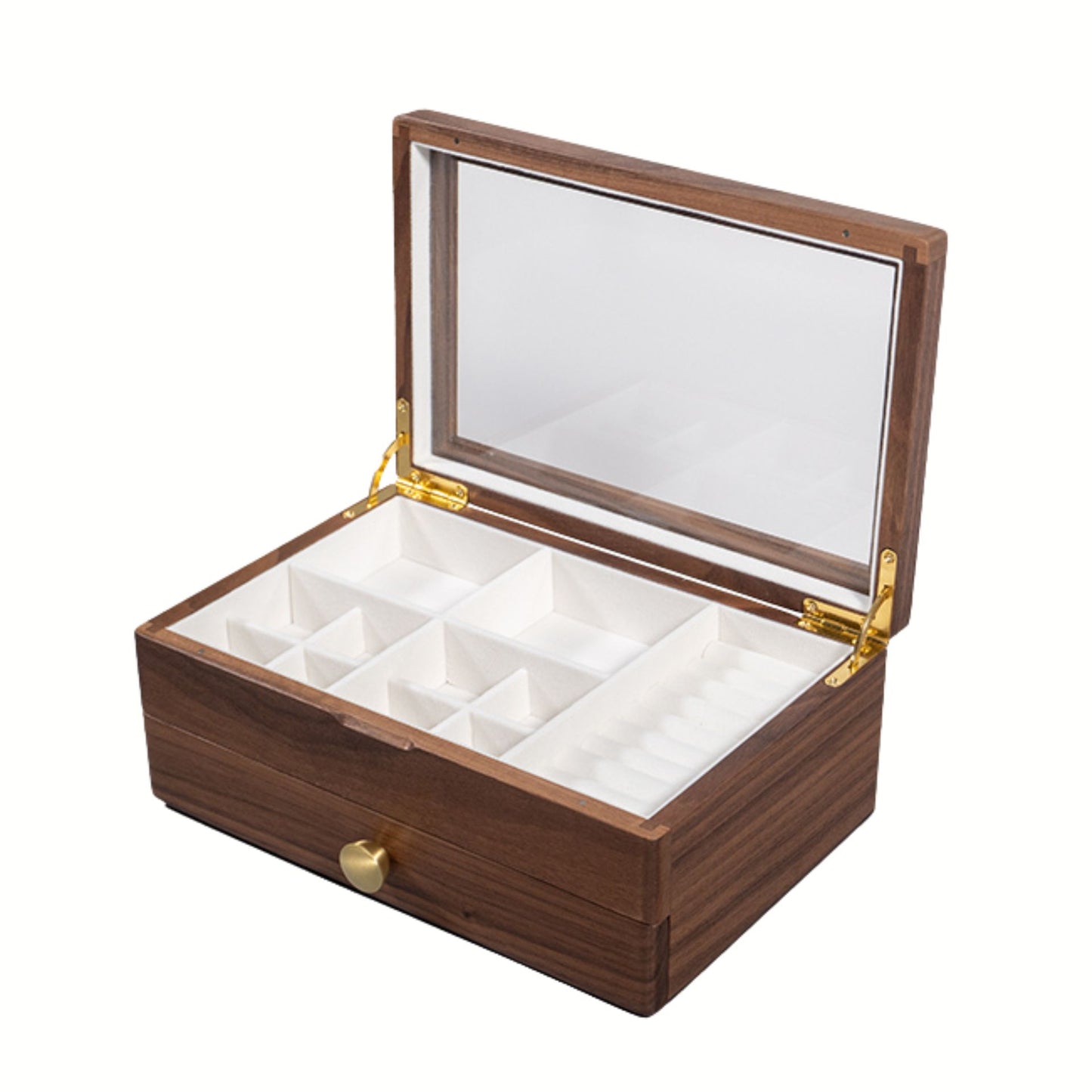 Solid Wood Jewelry Box with Drawer SKU 21122