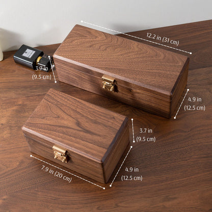 Solid Walnut Wooden Watch Box with Clasp SKU 22014