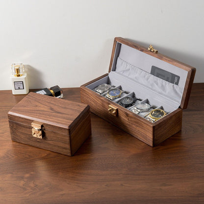 Solid Walnut Wooden Watch Box with Clasp SKU 22014