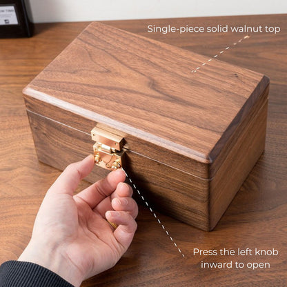 Solid Walnut Wooden Watch Box with Clasp SKU 22014