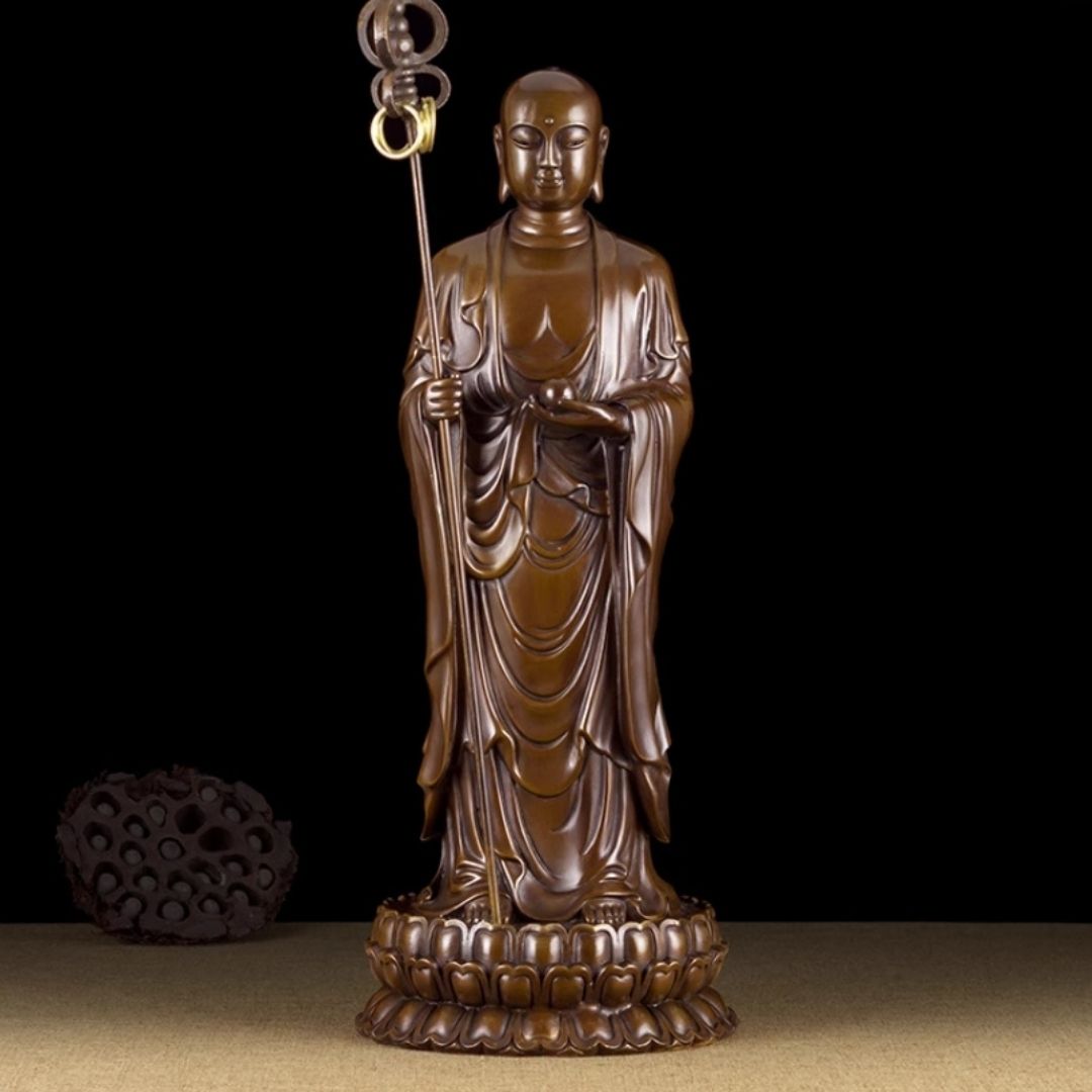 Ksitigarbha Bodhisattva Brass Statue 33002