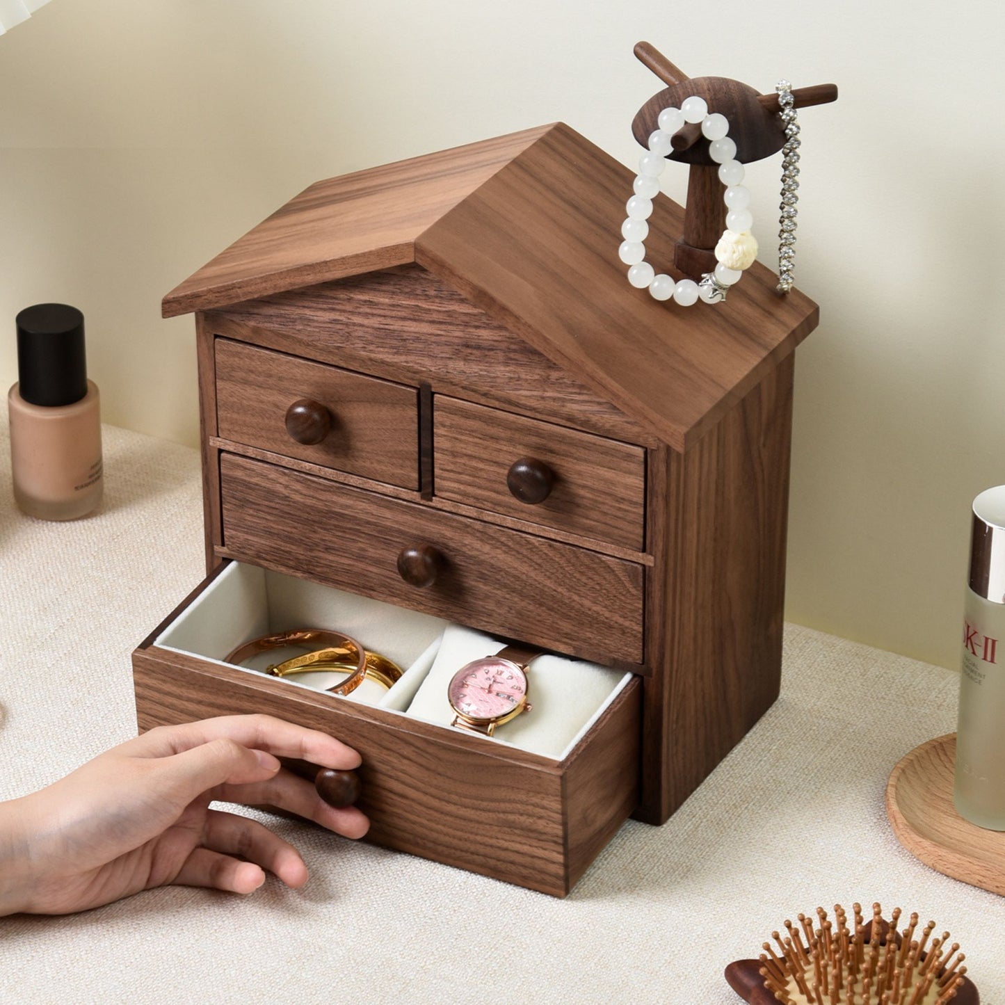 Wooden Jewelry Box Organization with Drawers SKU 21169