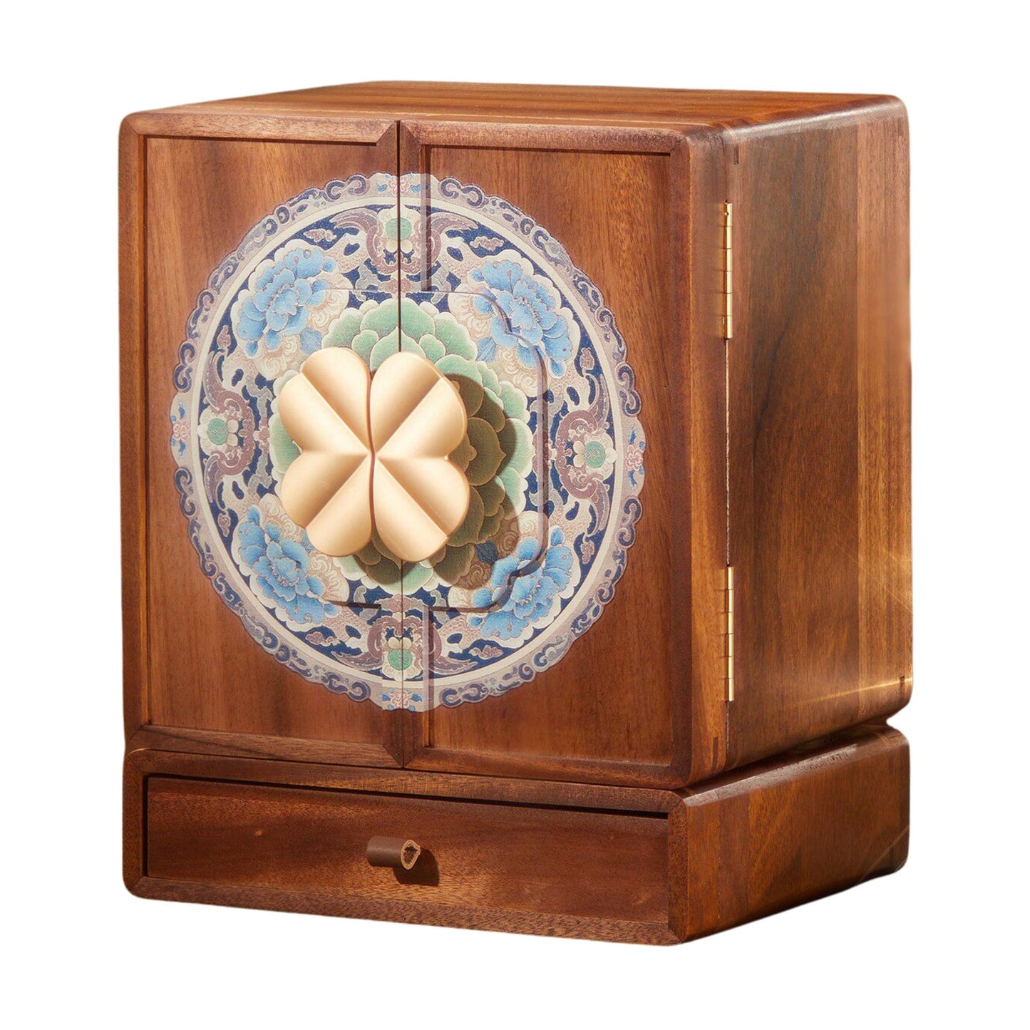 Rotatable Solid Wood Jewelry Box with Drawers SKU 21180