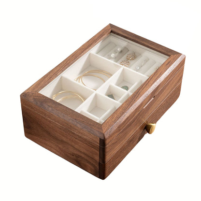 Solid Wood Jewelry Box with Drawer SKU 21122