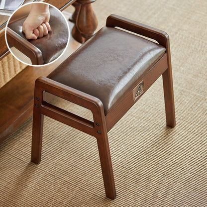 Solid Wood Upholstered Accent Stool Ottoman SKU 52009