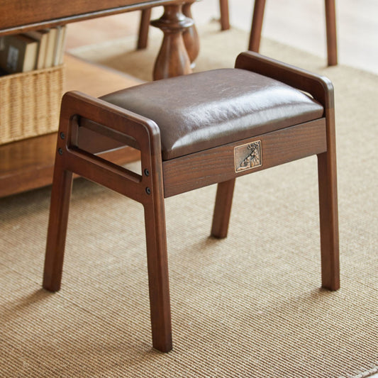 Solid Wood Upholstered Accent Stool Ottoman SKU 52009