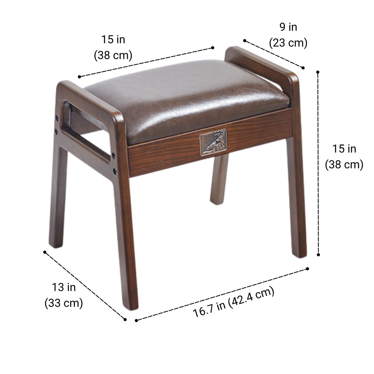 Solid Wood Upholstered Accent Stool Ottoman SKU 52009