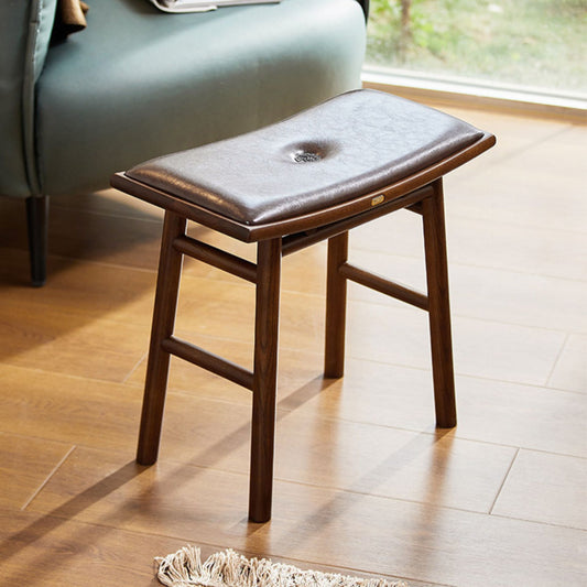 Solid Wood Upholstered Accent Stool Ottoman SKU 52010