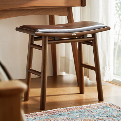 Solid Wood Upholstered Accent Stool Ottoman SKU 52010