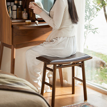 Solid Wood Upholstered Accent Stool Ottoman SKU 52010