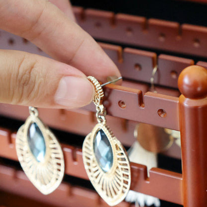 Large Wooden Jewelry Box with Drawers and Earring Racks SKU 21177