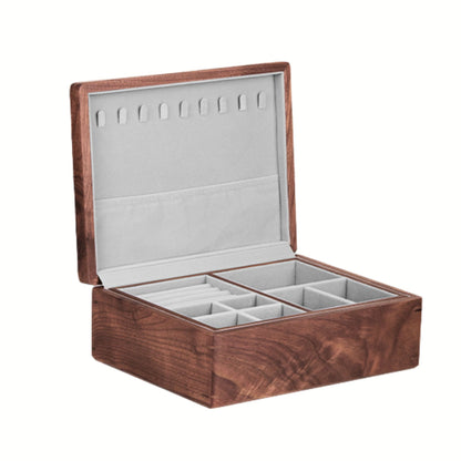 Solid Walnut Wood Jewelry Box Organizer for Women SKU 21078