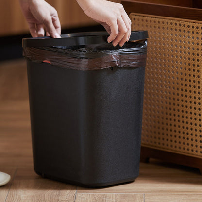 Wooden Decorative Trash Bin with PE Wicker Sides SKU 54003