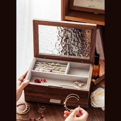 Solid Walnut and Cherry Wood Jewelry Box SKU 21086