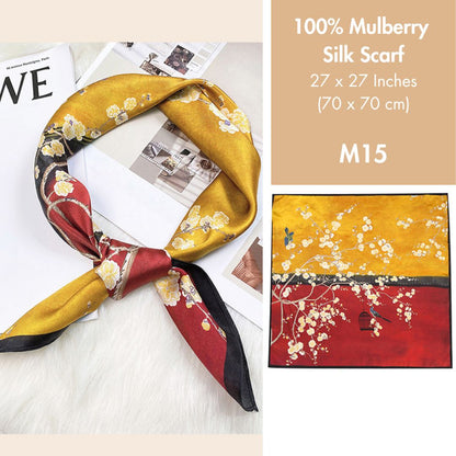 100% Mulberry Silk Scarf 27 x 27 Inches 88004