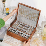 Solid Walnut Wood Jewelry Box Organizer for Women SKU 21078