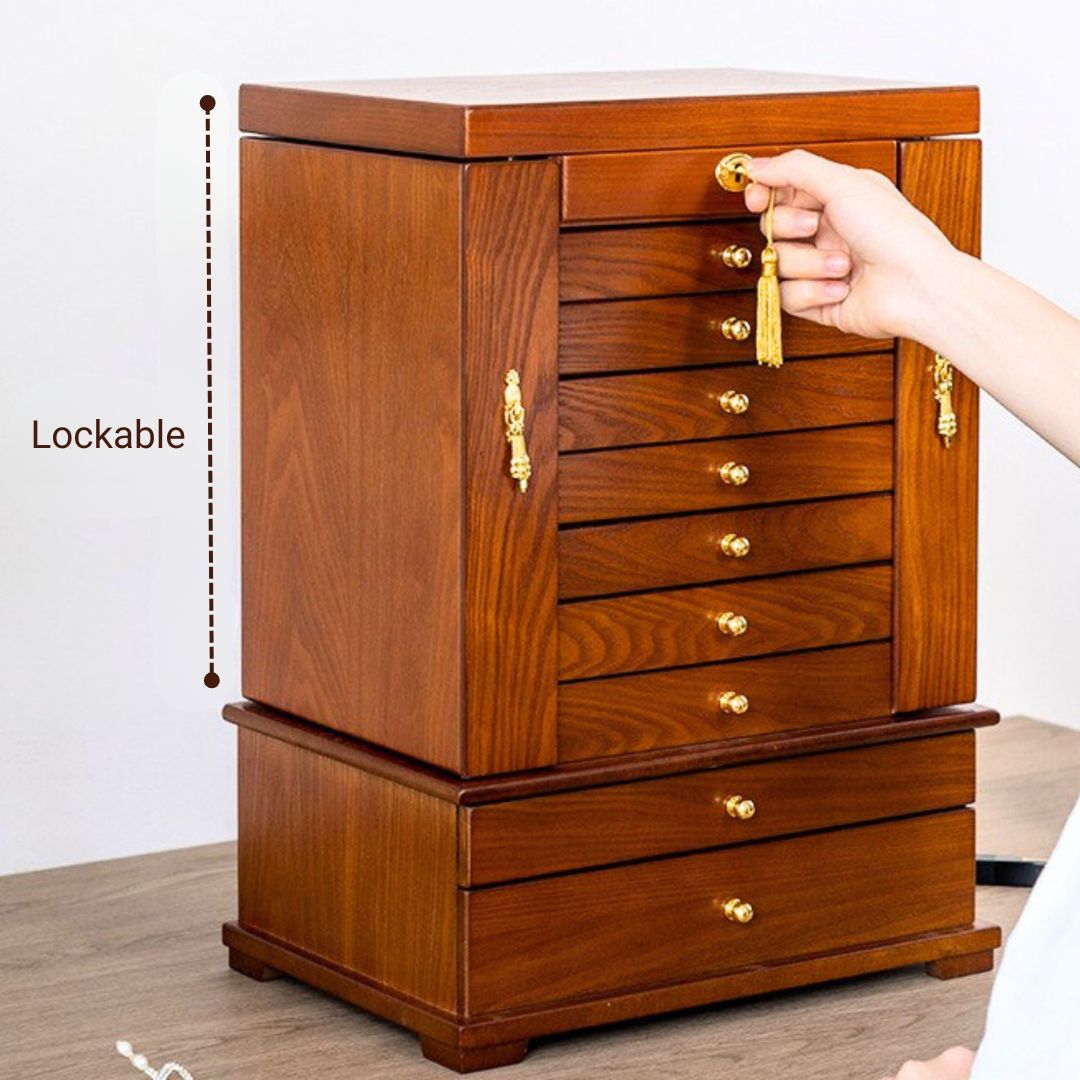 18 Inch Extra Large Wooden Jewelry Box Organizer SKU 21151