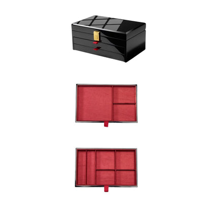 Piano Finish Wooden Jewelry Box with Drawer SKU 21158