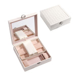 Leather Jewelry Box Organizer with Mirror for Women SKU 21068