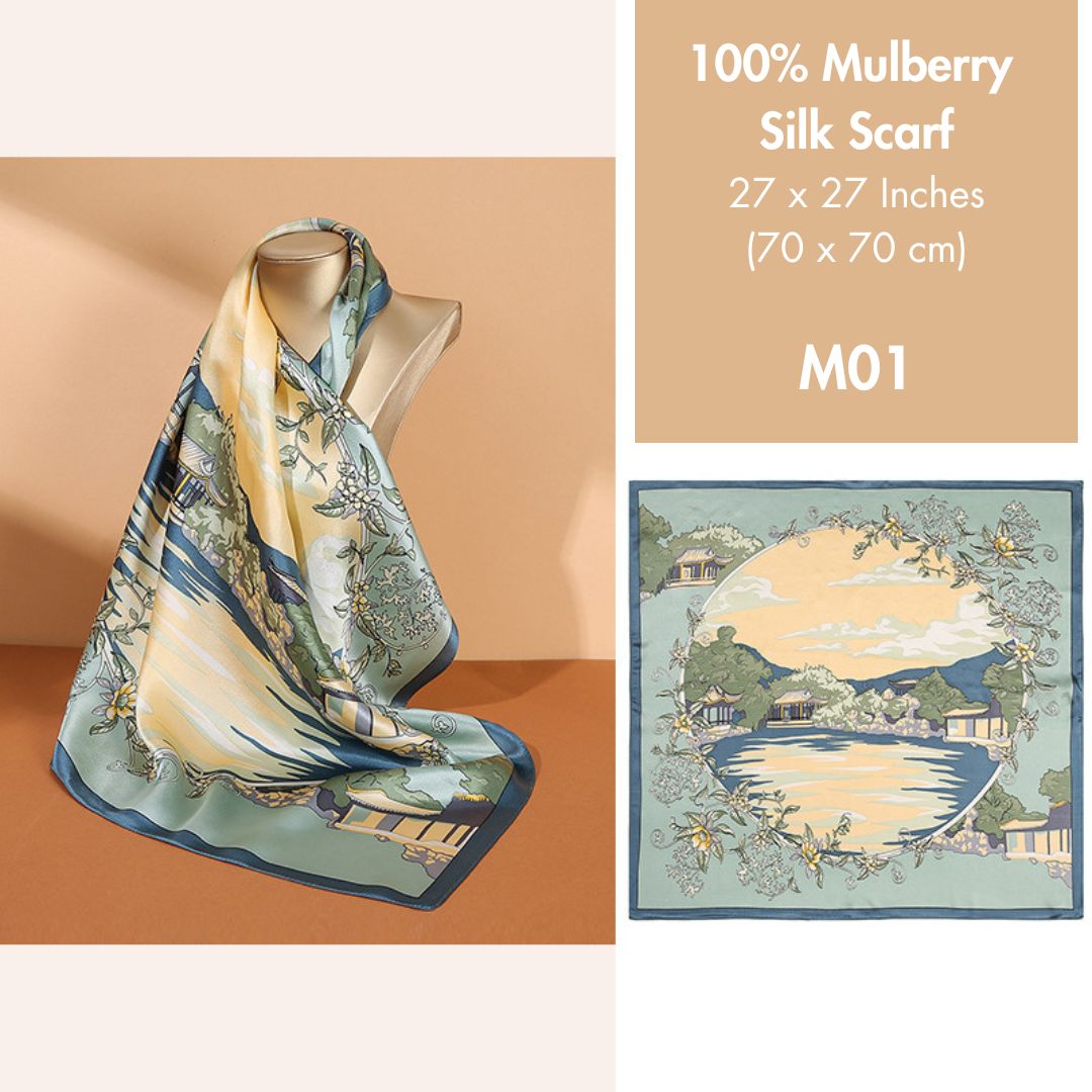 100% Mulberry Silk Scarf 27 x 27 Inches 88002