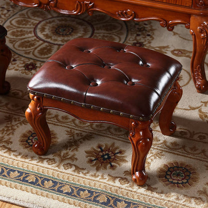 Solid Wood Upholstered Accent Stool Ottoman SKU 52011