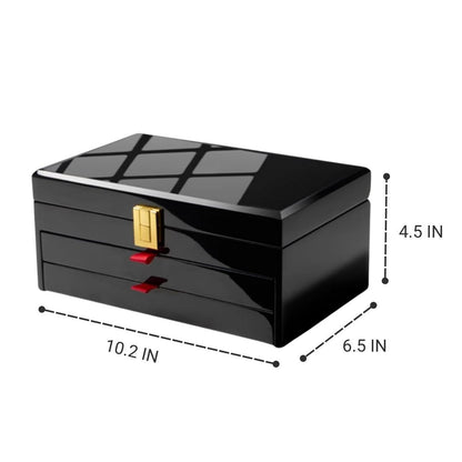 Piano Finish Wooden Jewelry Box with Drawer SKU 21158