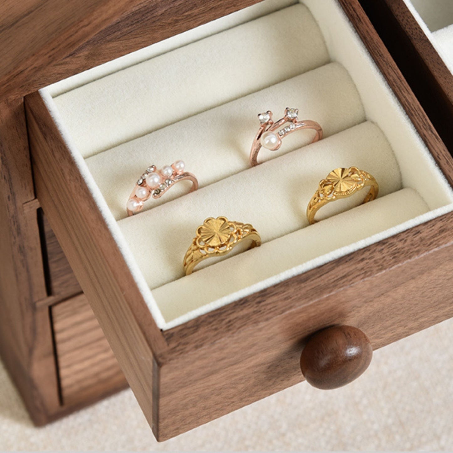 Wooden Jewelry Box Organization with Drawers SKU 21169