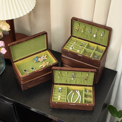 Medium Size Solid Walnut Wooden Jewelry Box SKU 21183
