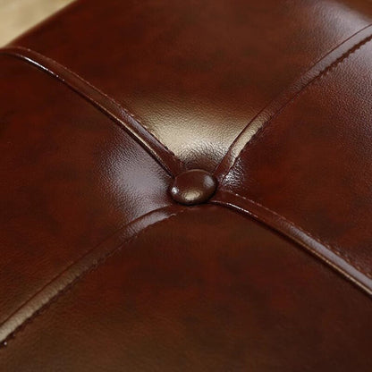 Square Wooden Upholstered Accent Stool Ottoman SKU 52007