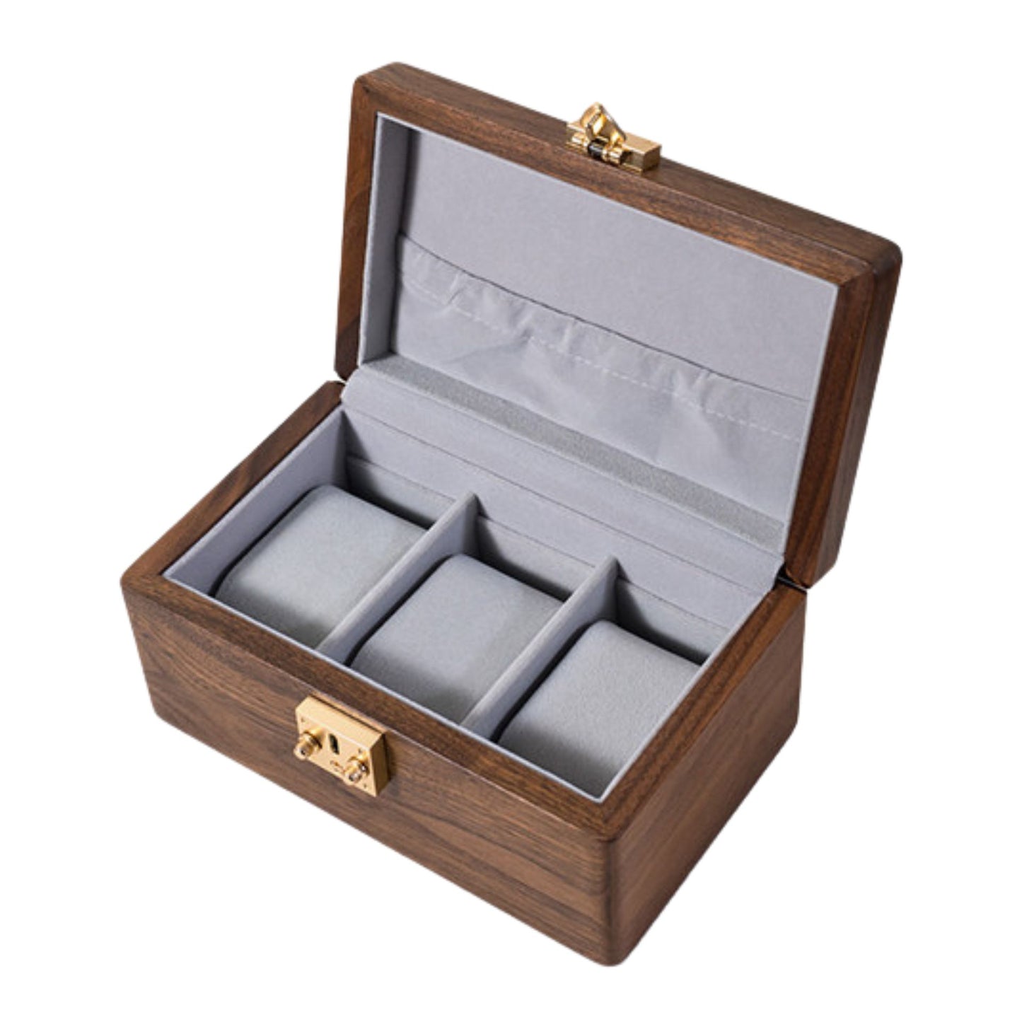 Solid Walnut Wooden Watch Box with Clasp SKU 22014