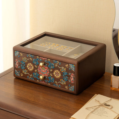 Wooden Jewelry Box with Hand-Painted Artwork and Drawers SKU 21193