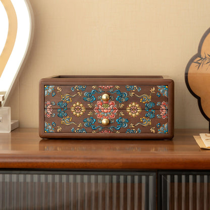 Wooden Jewelry Box with Hand-Painted Artwork and Drawers SKU 21193
