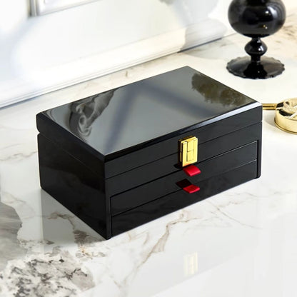 Piano Finish Wooden Jewelry Box with Drawer SKU 21158