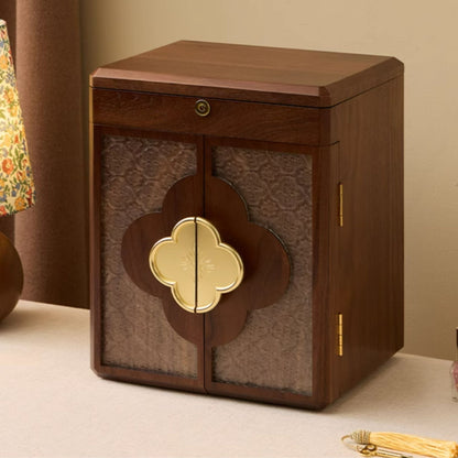 Cabinet Style Wooden Jewelry Box with Lock SKU 21140