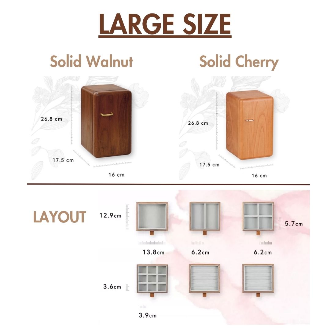 Solid Walnut and Cherry Wood Jewelry Box SKU 21079