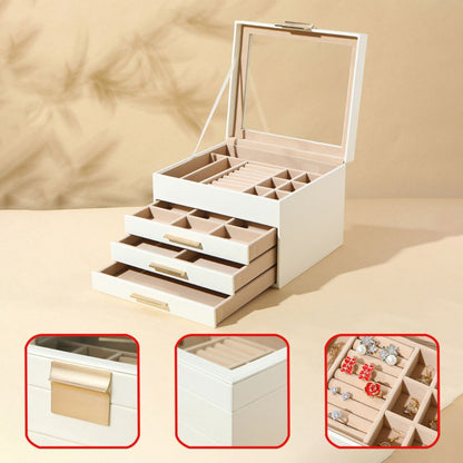 Four Layer Leather Jewelry Box for Women SKU 21104