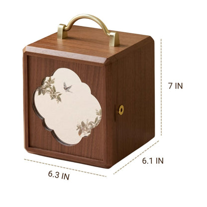 Wooden Jewelry Box Organizer with Mirror and Lock SKU 21159