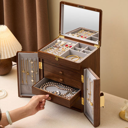 Cabinet Style Wooden Jewelry Box with Lock SKU 21140