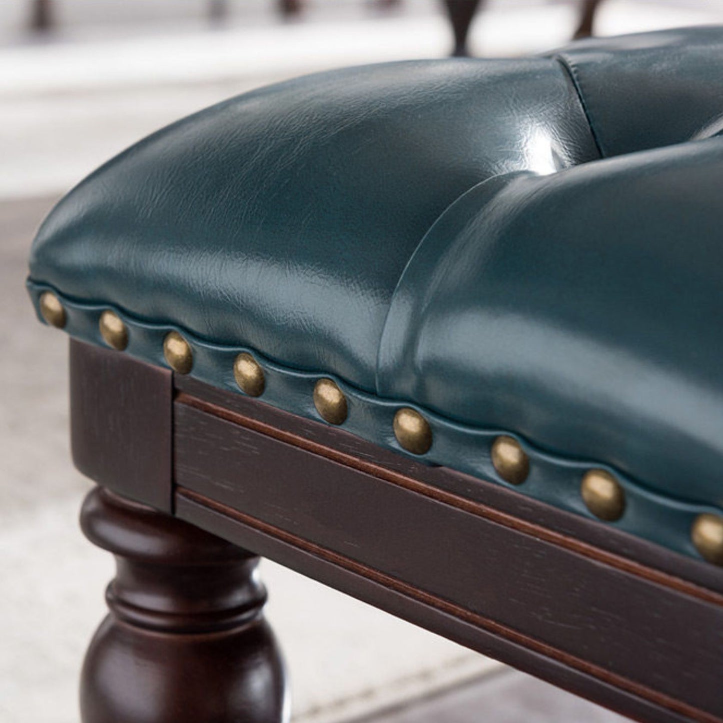 Solid Wood Upholstered Accent Stool Ottoman SKU 52012