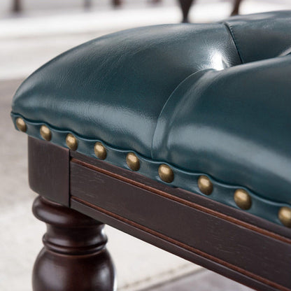 Solid Wood Upholstered Accent Stool Ottoman SKU 52012