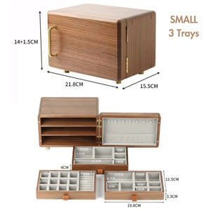 Solid Walnut Wood Jewelry Box Organizer for Women SKU 21077