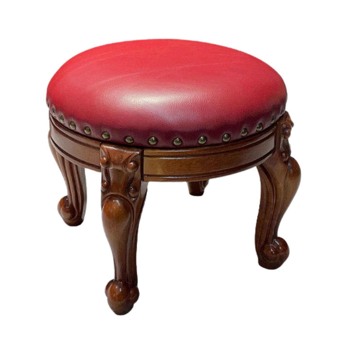 Solid Wood Leather Upholstered Ottoman Stool SKU 52003