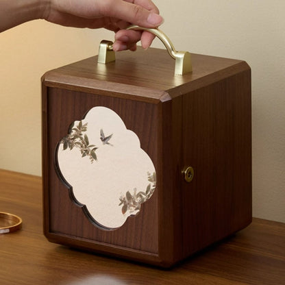 Wooden Jewelry Box Organizer with Mirror and Lock SKU 21159